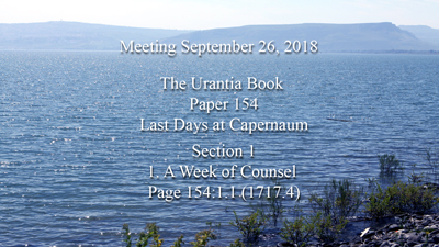 Paper 154 - Last Days at Capernaum