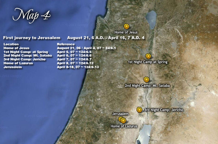 First journey to Jerusalem - August 21, 6 A.D. - April 16, 7 A.D.