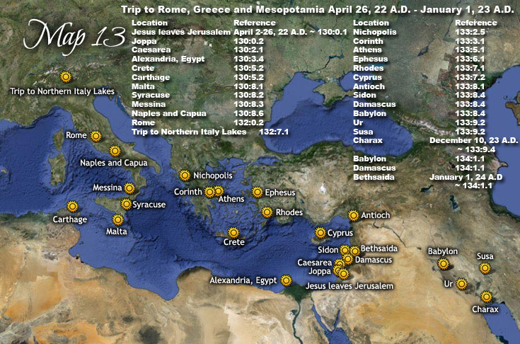 Trip to Rome, Greece and Mesopotamia - April 26, 22 A.D. - January 1, 23 A.D.