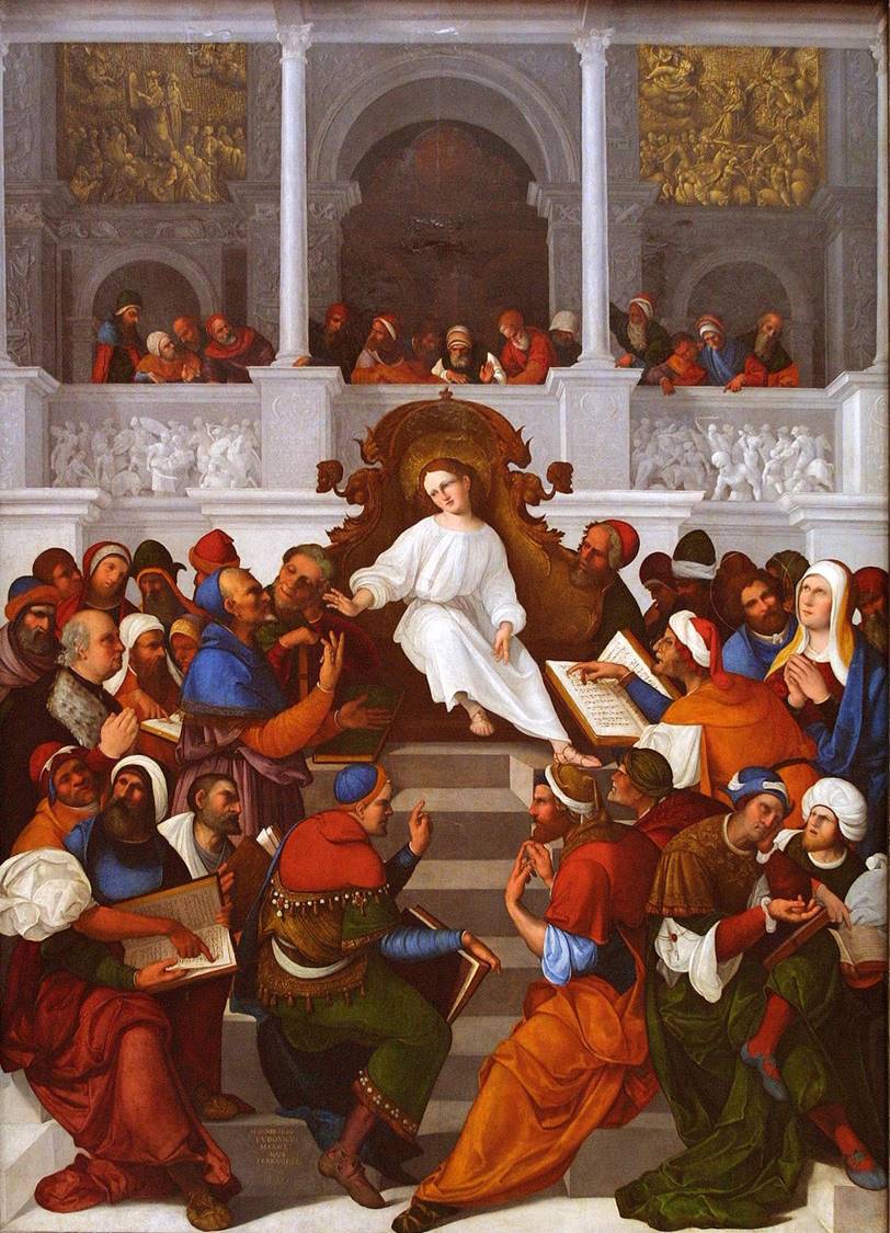 Discussions in the temple.