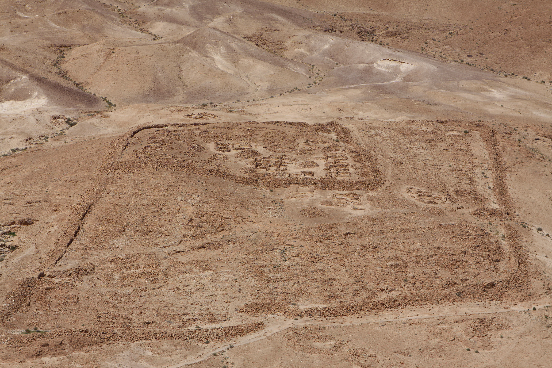 The Roman camp at the base of Masada
 
