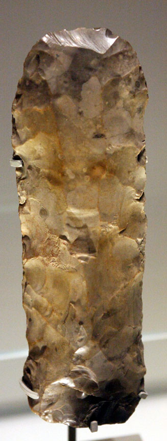 Large flints attached to wooden handles ... served as axes and picks